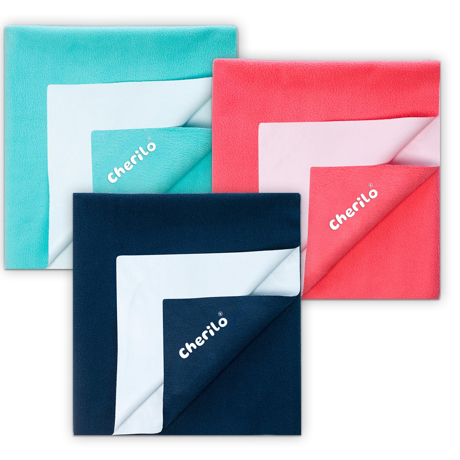 Navy Blue + Salmon Rose + Sea Green