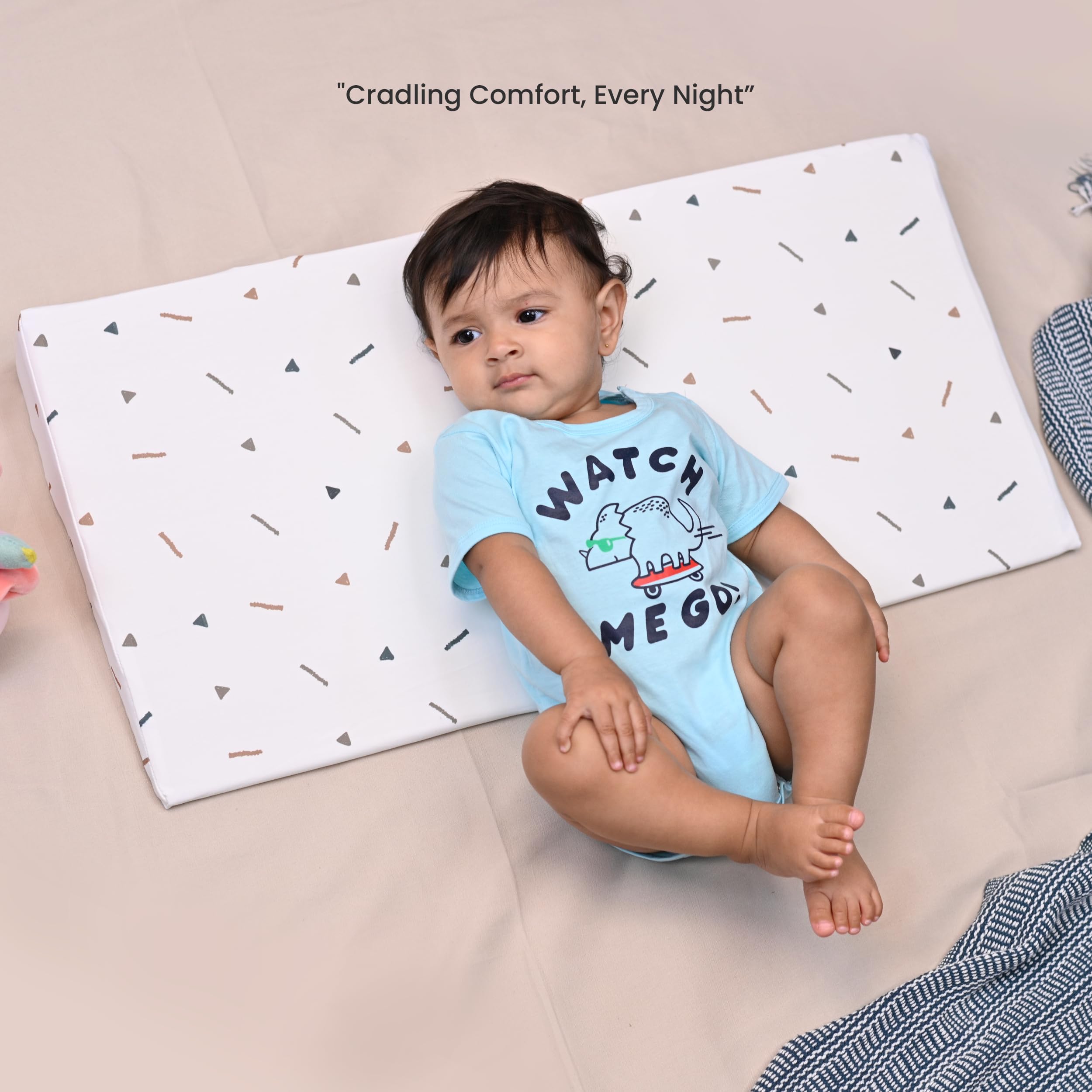 Full Size Baby Wedge Pillow | Elevated Crib Support for Acid Reflux & Colic Secondary image