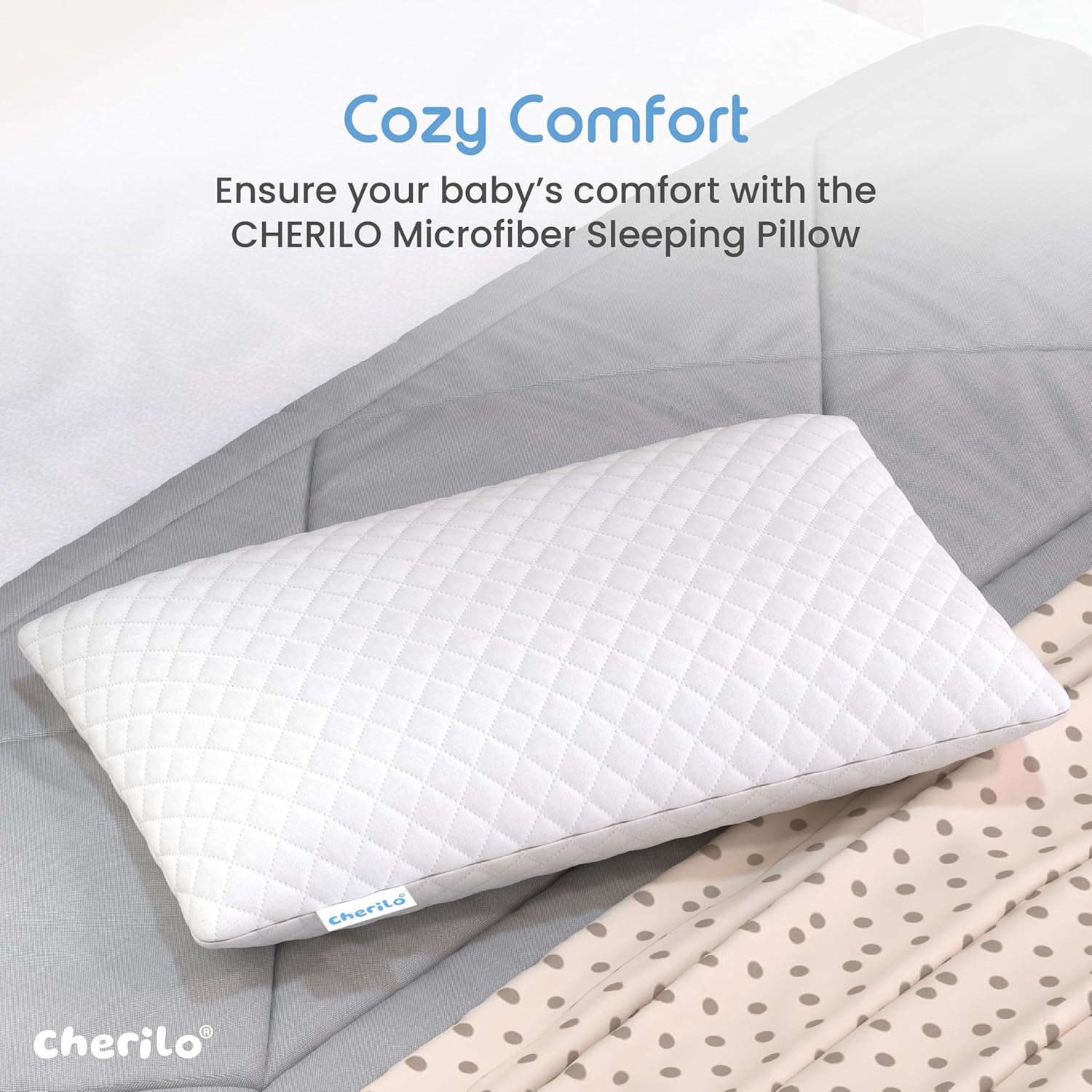 Adjustable Microfiber Kids Pillow | Soft Cover, 12x18 Inches