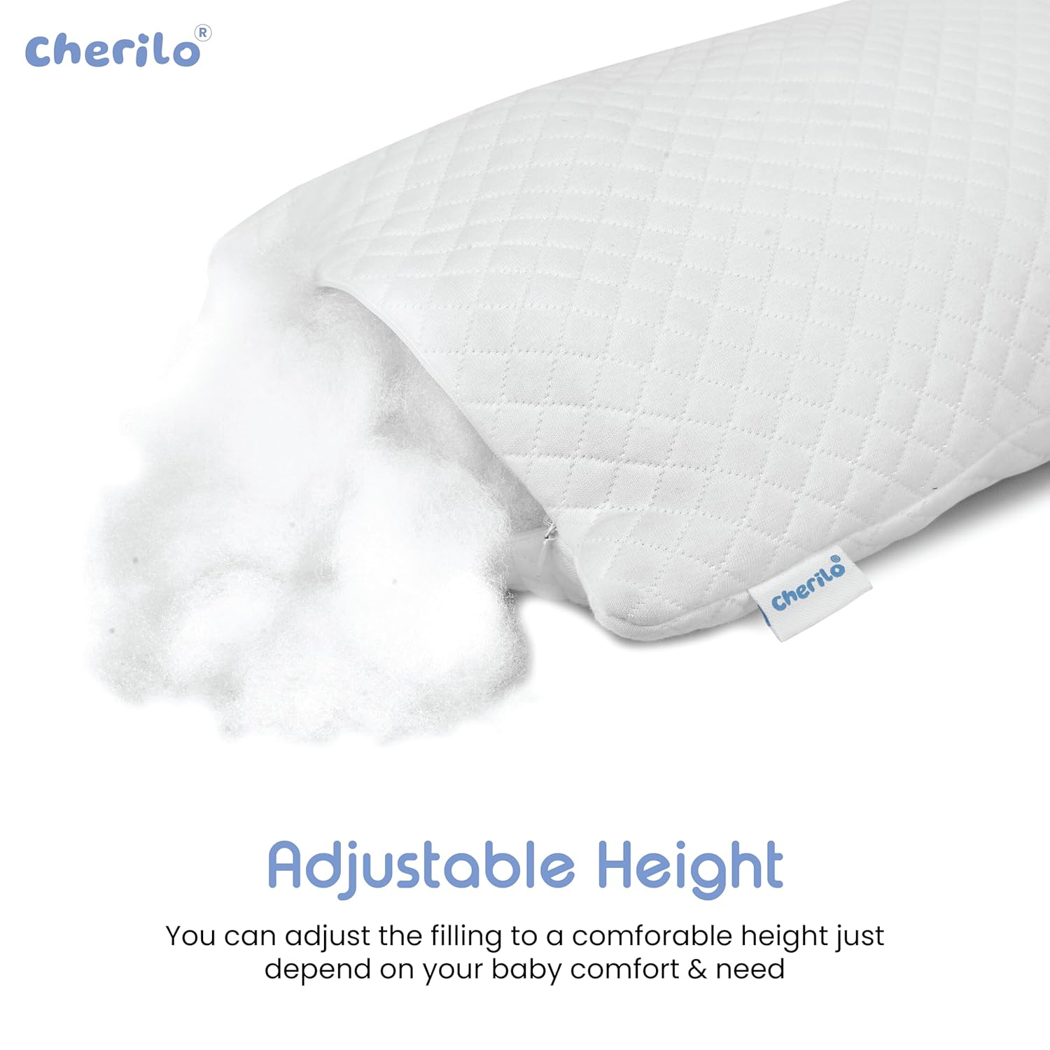 Adjustable Microfiber Kids Pillow | Soft Cover, 12x18 Inches