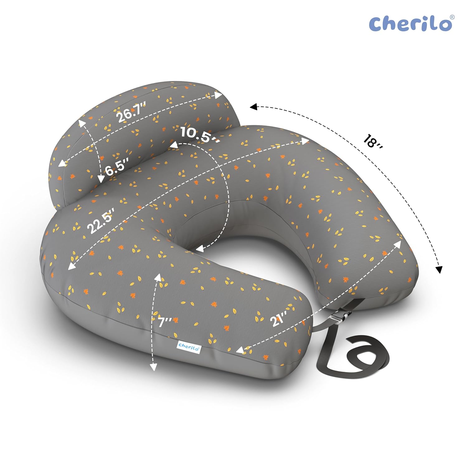 Nursing & Feeding Pillow for Newborn with Safety Fence & Waist Belt Secondary image