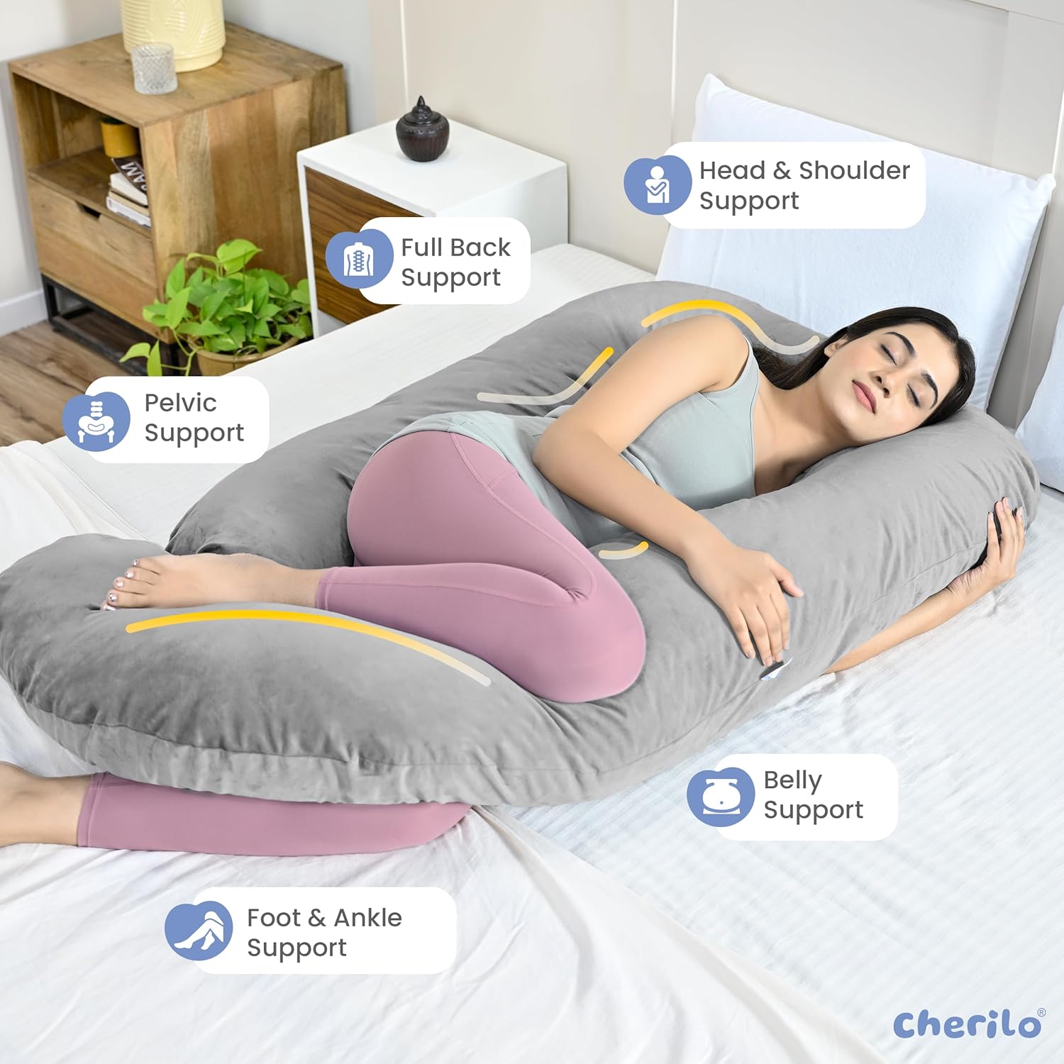 G-Shaped Pregnancy Pillow for Women | Full Body Support Secondary image
