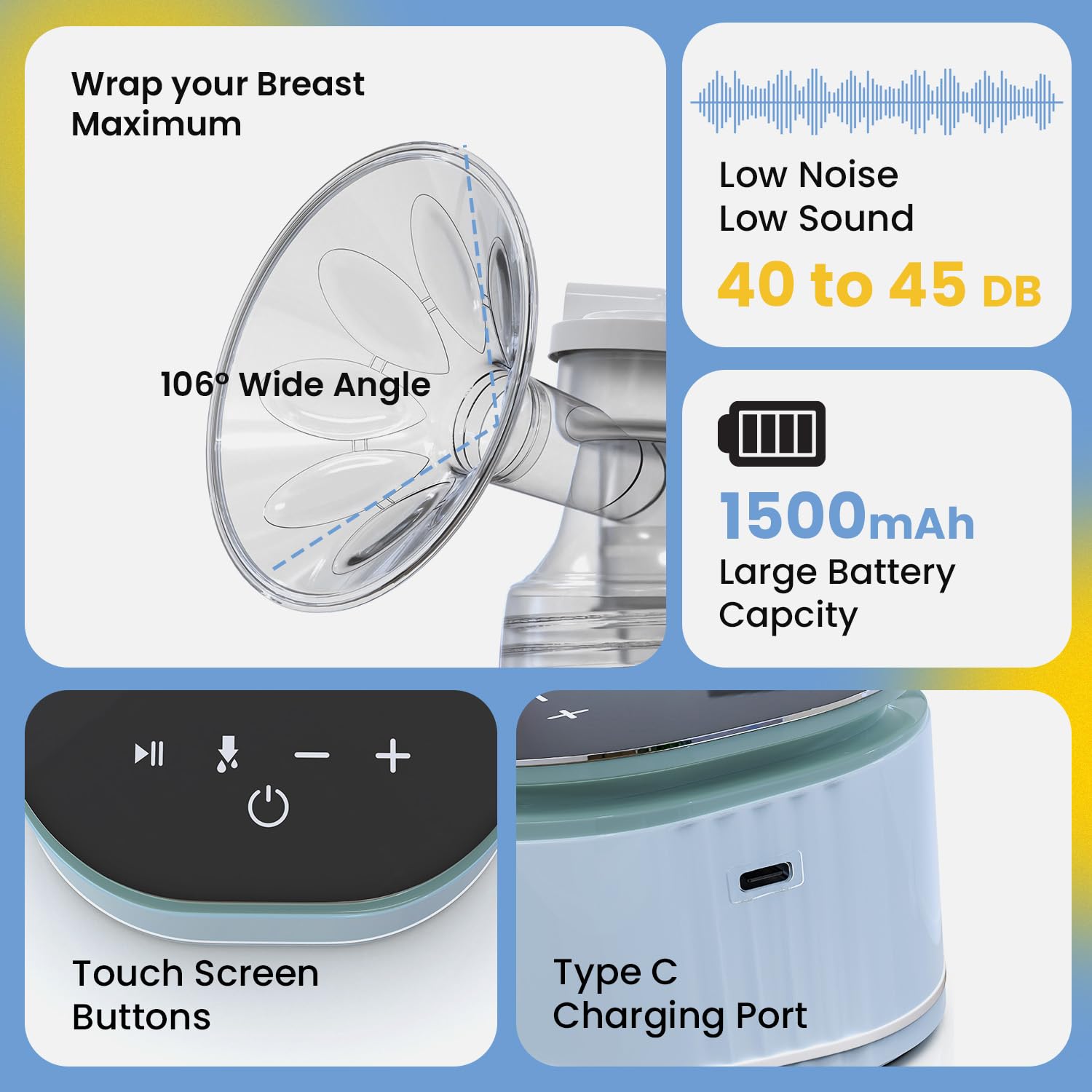Electric Breast Pump | 4 Modes, 9 Levels, USB & Battery, BPA Free