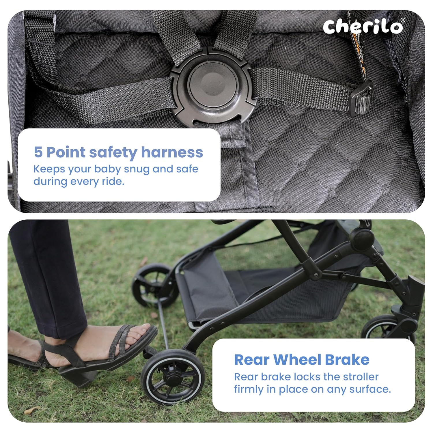 Baby Stroller (0–3 Years) Foldable | Recline, 5-Point Harness