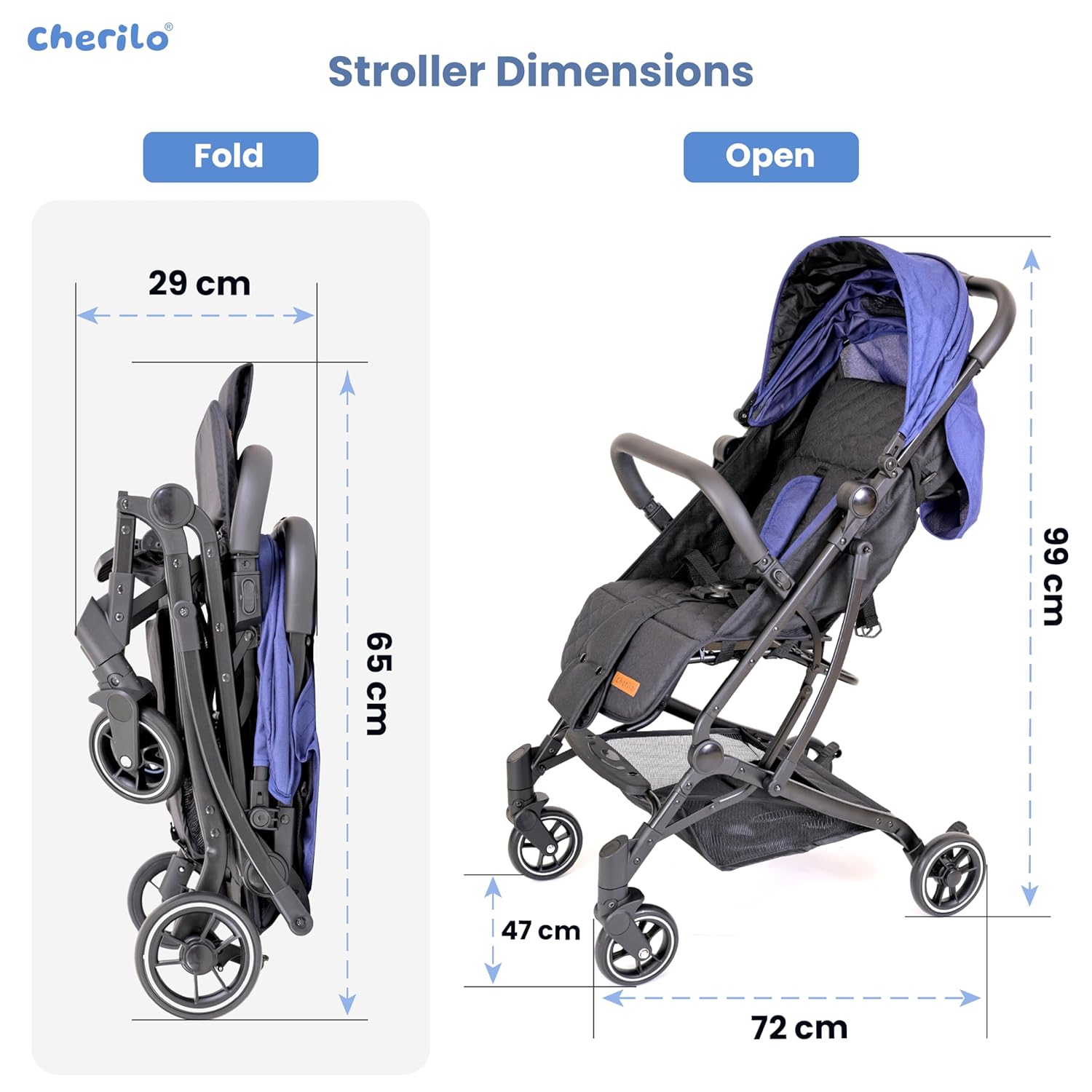 Baby Stroller (0–3 Years) Foldable | Recline, 5-Point Harness