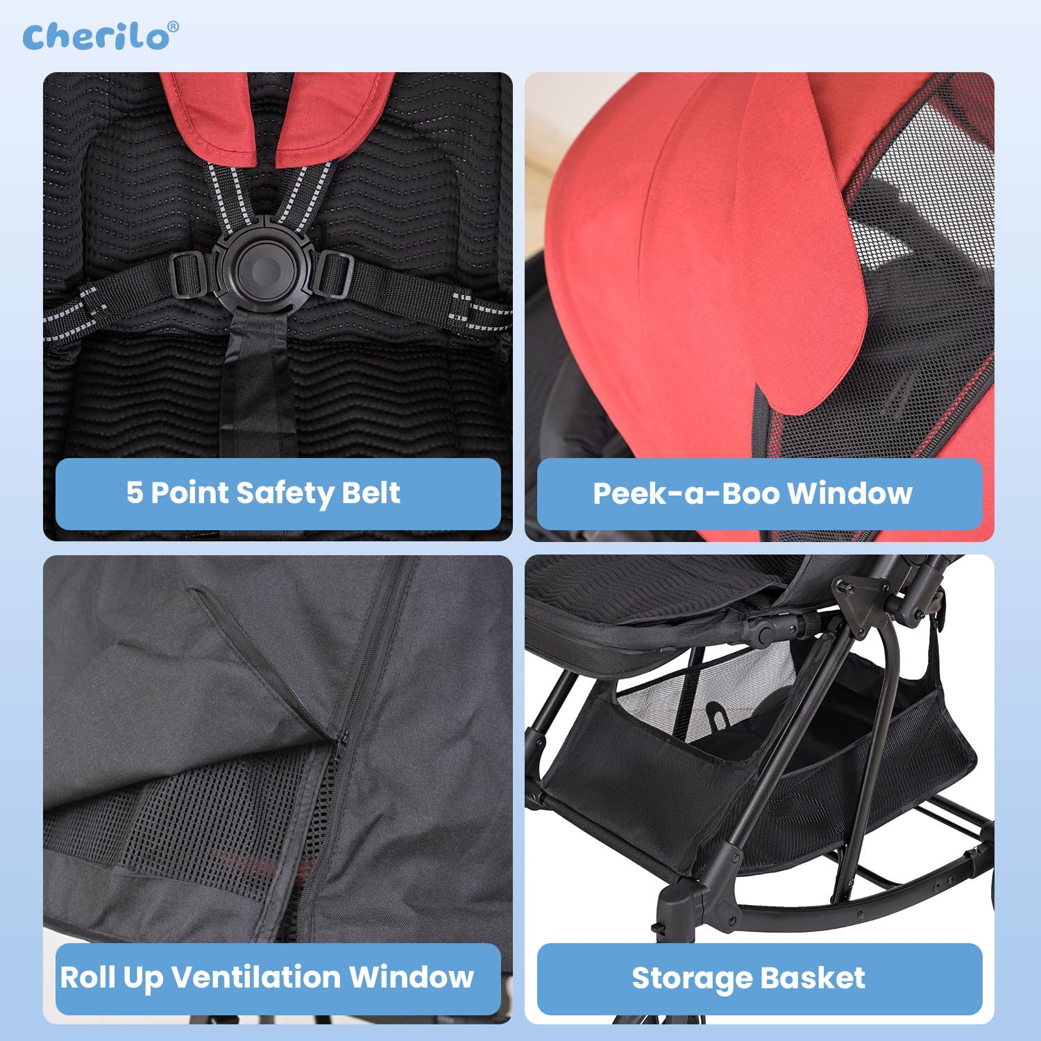 Baby Stroller Cum Rocker (0–3 Years) Reversible Handle | Recline, 5-Point Harness