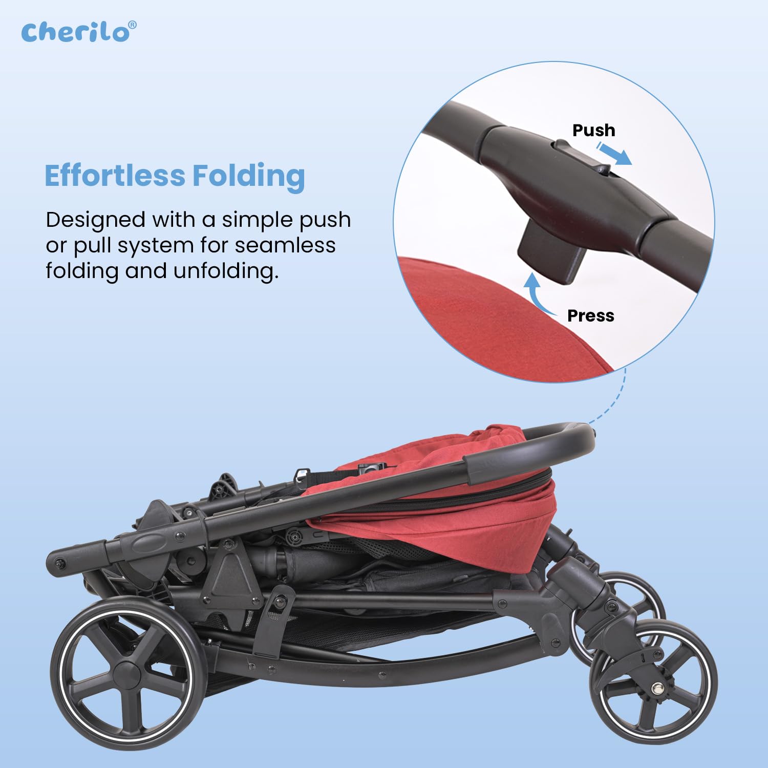 Baby Stroller Cum Rocker (0–3 Years) Reversible Handle | Recline, 5-Point Harness