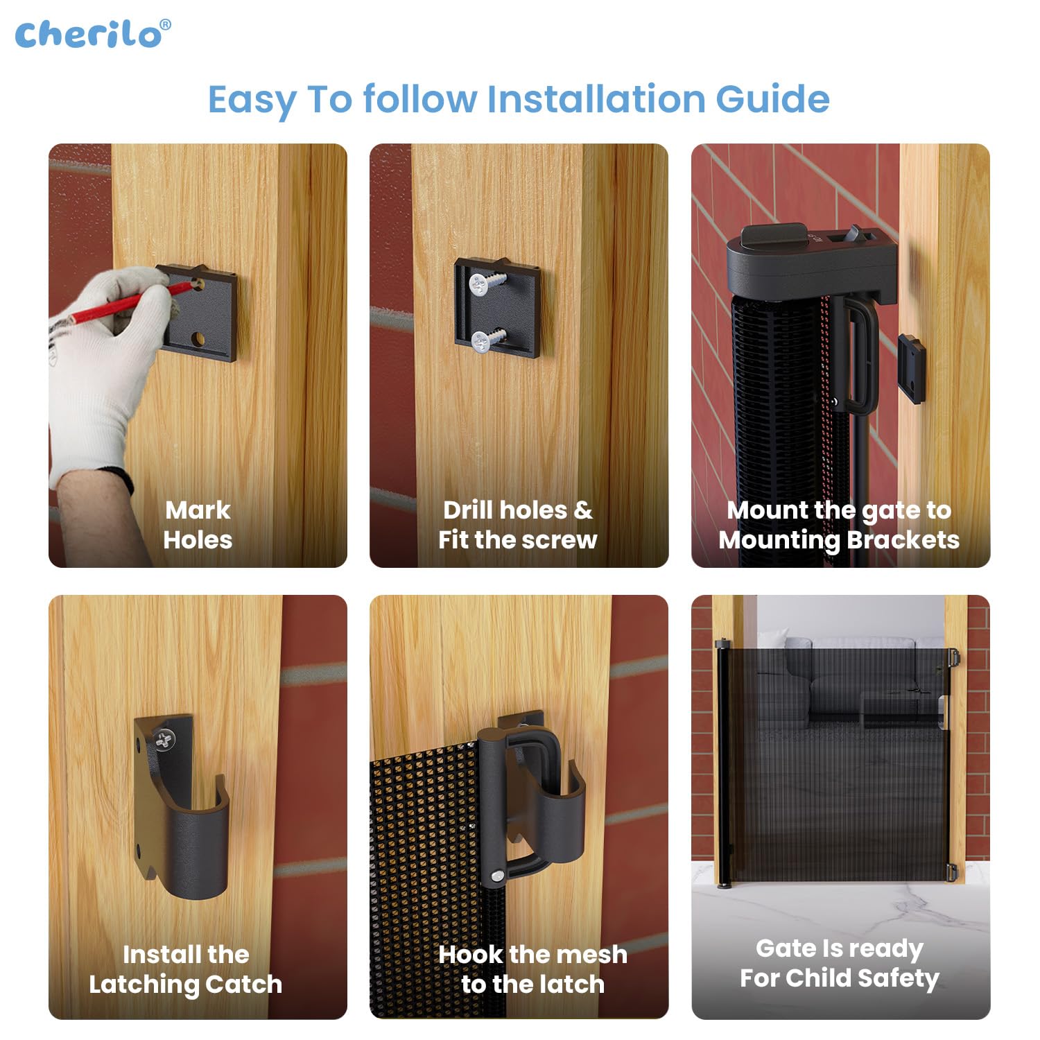 Retractable Baby Safety Gate up to 150 cm | Mesh Barrier for Door & Stairs Secondary image