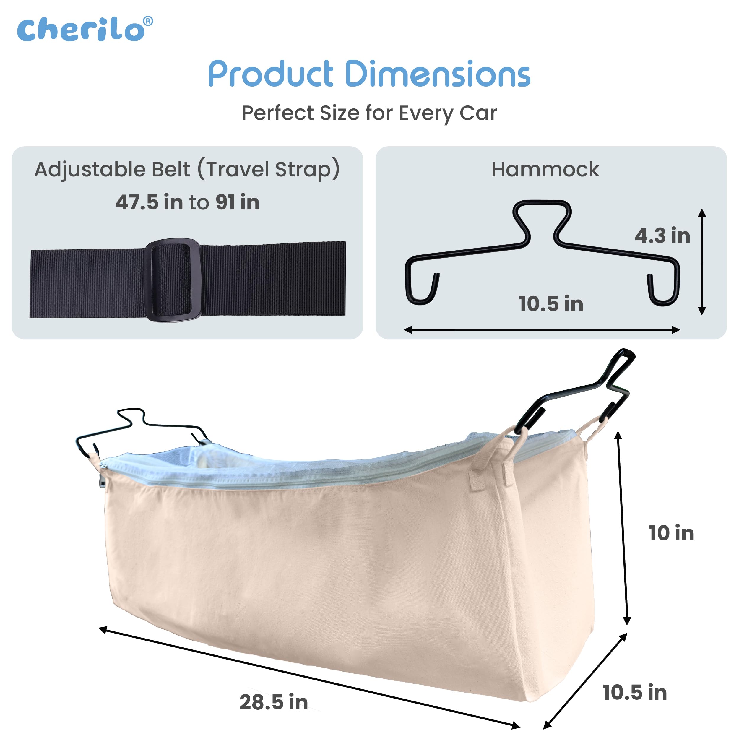 Baby Car Cradle Hammock (0–3 Years) | Travel Jhula with Net & Adjustable Strap