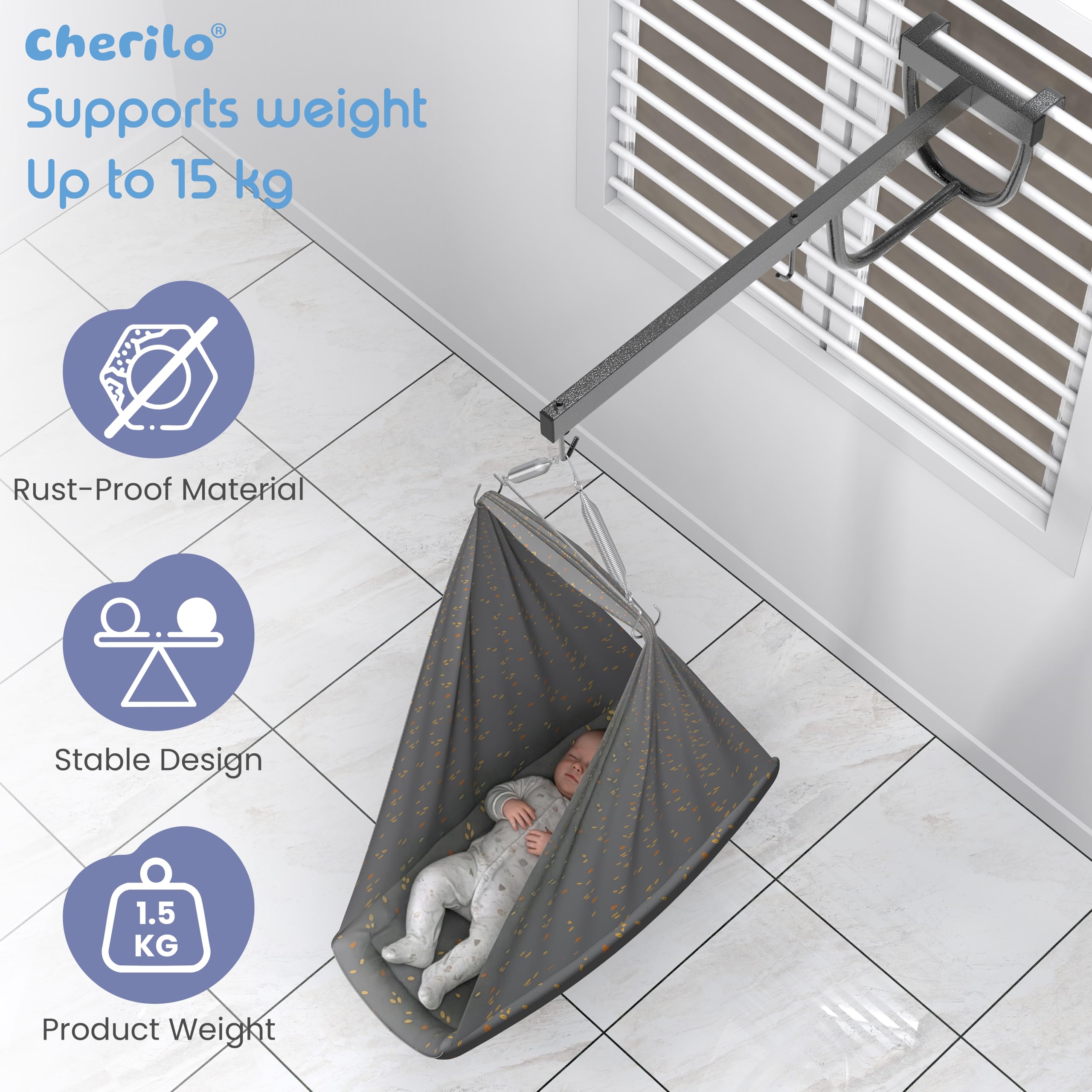 Metal Window Hanger for Baby Swing Cradle | Stand Only