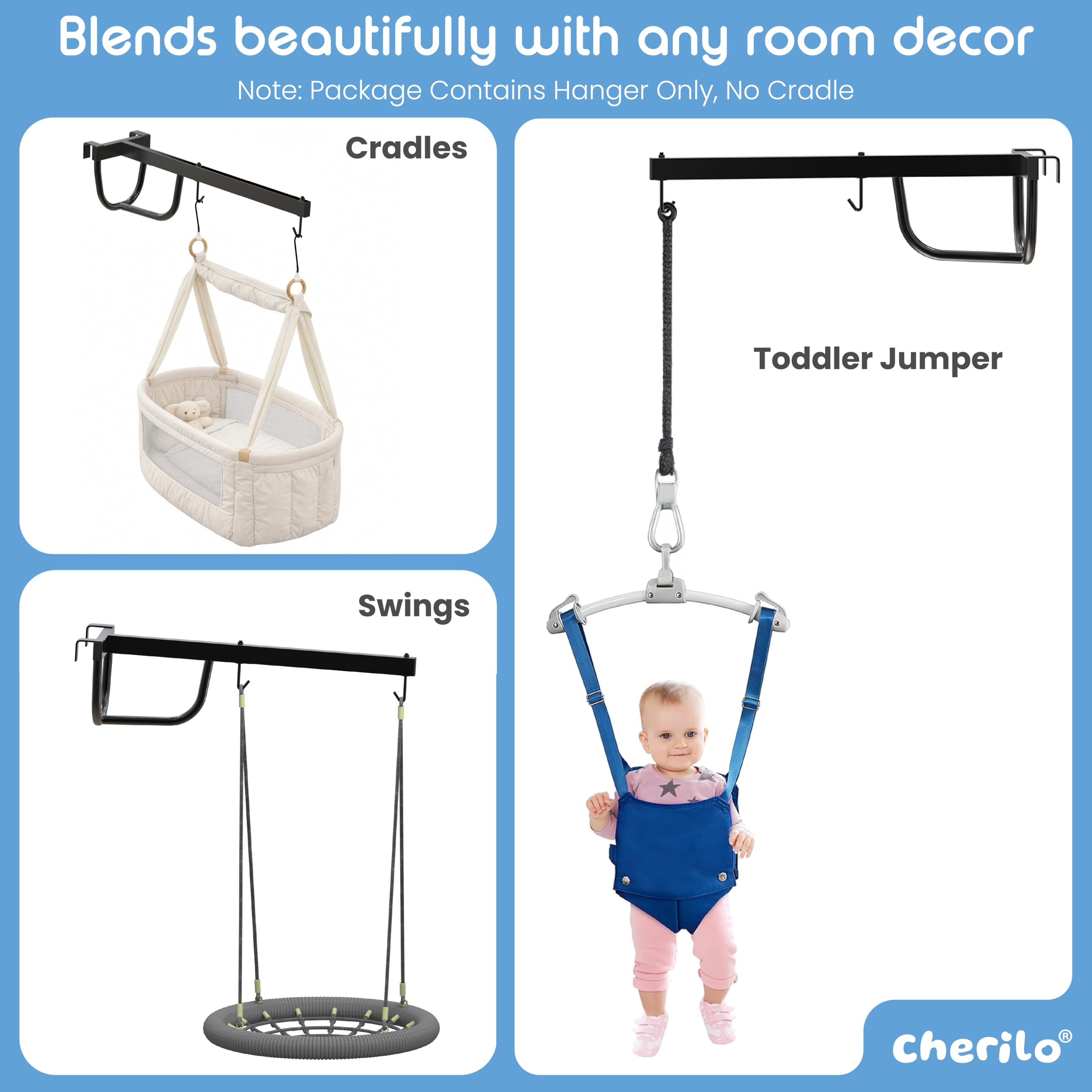 Metal Window Hanger for Baby Swing Cradle | Stand Only