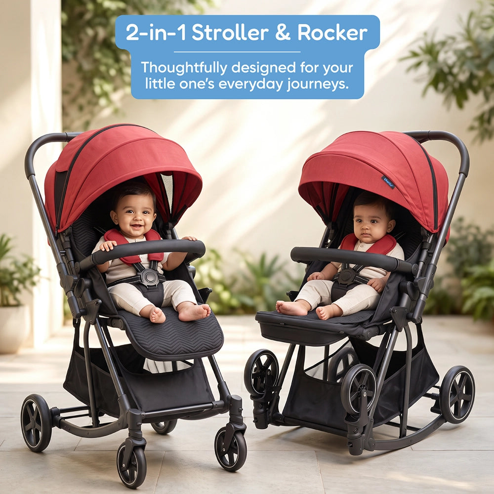 Baby Stroller Cum Rocker (0–3 Years) Reversible Handle | Recline, 5-Point Harness Secondary image